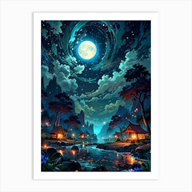 Night In The Forest 7 Art Print