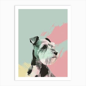 Pastel Kerry Blue Terrier Dog Pastel Line Illustration  2 Art Print