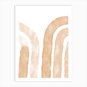 Terracotta Abstract Lines Art Print