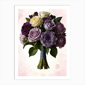 Bouquet Of Purple Roses Art Print