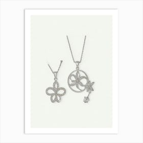 Two Diamond Necklaces Art Print