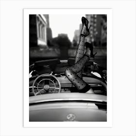 High Heels In Classic Car 1 Art Print