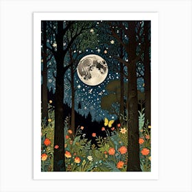 William Morris Moonlight In The Forest 49 Art Print