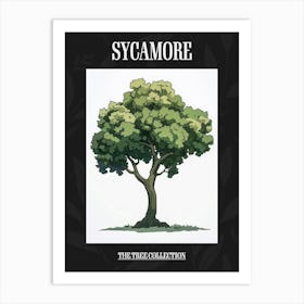 Sycamore Tree Pixel Illustration 3 Poster Art Print