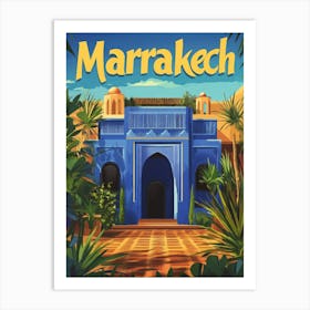 Aihrgdesign A Retro Travel Poster For Marrakech 2 Art Print