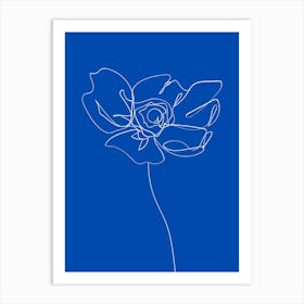 Flower On A Blue Background Art Print