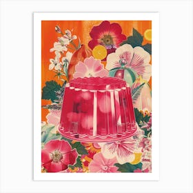 Pink Jelly Retro Dessert Collage 2 Art Print