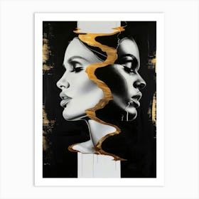 Gold And Black 75 Art Print