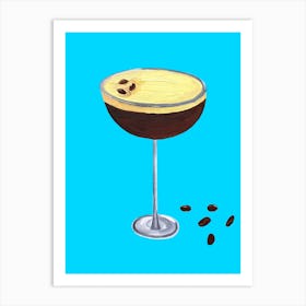 Espresso Martini Coffee Sky Blue Art Print