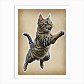 Cat Jumping Art Print