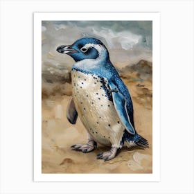 Adlie Penguin Oamaru Blue Penguin Colony Oil Painting 1 Art Print