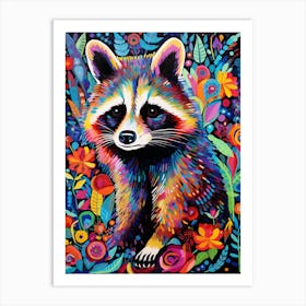 A Cozumel Raccoon Vibrant Paint Splash 4 Art Print