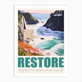 Restore    Bring Back A Sense Of Balance And Calm To Your Life Illustration Quote Poster Art Print