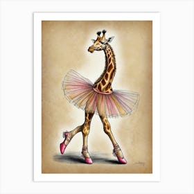 Ballet Giraffe Art Print