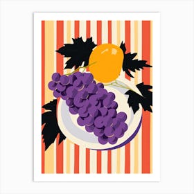 Grapes Fruit Summer Illustration 4 Art Print