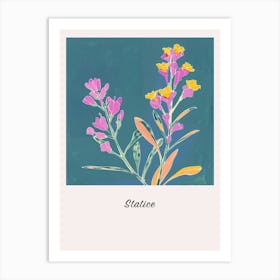 Statice 1 Square Flower Illustration Poster Art Print