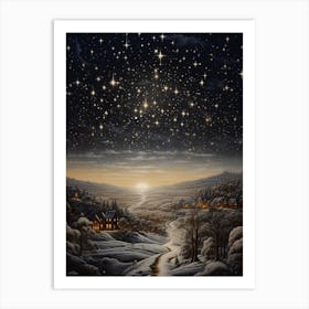 Winter Night Scape 5 Art Print