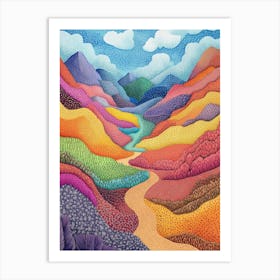 Colourful Mountain Illustration Poster Art Print 13 Art Print