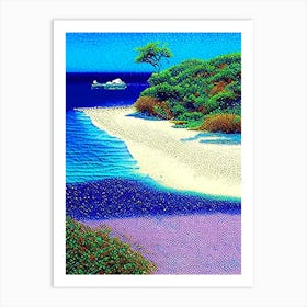 Jericoacoara Brazil Pointillism Style Tropical Destination Art Print