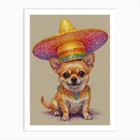 Chihuahua With Sombrero Poster