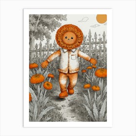 Default Draw Me Funny A Marigold Moonwalking Across The Garden 3 Art Print