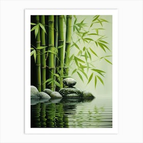 Bamboo Trees In Water Art Print