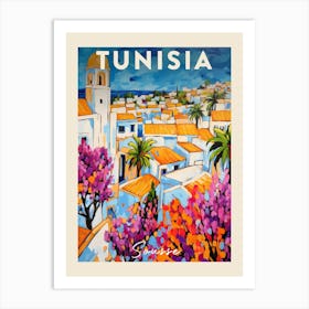 Sousse Tunisia 4 Fauvist Painting Travel Poster Art Print