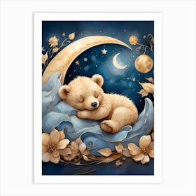 Teddy Bear Sleeping Art Print