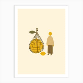 Man With A Bag Of Oranges Aesthetic  Art Print