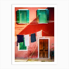 Washing Line Of Burano Art Print