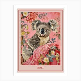 Floral Animal Painting Koala 1 Poster Art Print