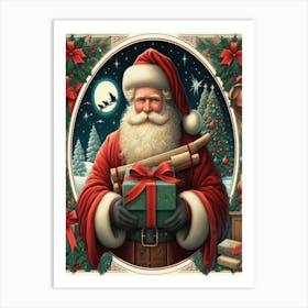 Santa Claus Style William Morris Art Print