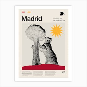 Mid Century Madrid Travel Art Print