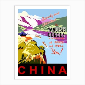 China, Cruising The Yangtzse River Art Print