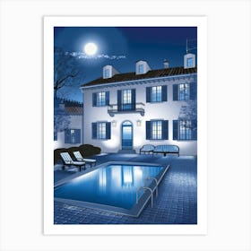 House At Night 1 Art Print