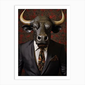 African Buffalo Wearing A Suit 3 Art Print