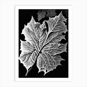 Sycamore Leaf Linocut 5 Art Print