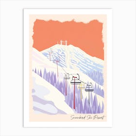 Poster Of Snowbird Ski Resort   Utah, Usa, Ski Resort Pastel Colours Illustration 1 Art Print