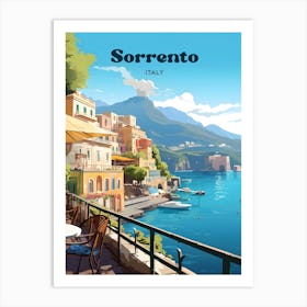 Sorrento Italy Coastside Modern Travel Art Art Print