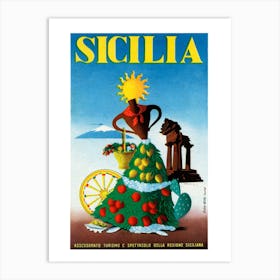 Sicily Tourism Poster Art Print