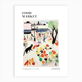 The Food Market In London 6 Illustration Poster Art Print