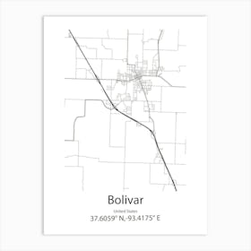 Bolivar,United States Minimalist Map Art Print