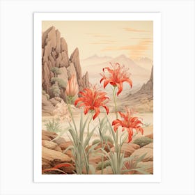 Chinese Spider Lily  Flower Victorian Style 2 Art Print
