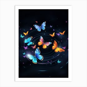 Butterflies In A Circle Art Print