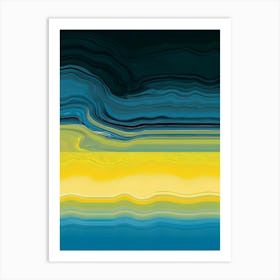 Abstract - Blue And Yellow Art Print