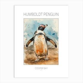 Humboldt Penguin Cooper Bay Watercolour Painting 1 Poster Art Print