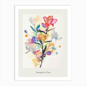 Kangaroo Paw 1 Collage Flower Bouquet Poster Art Print