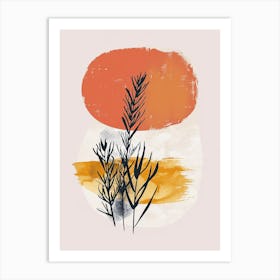 Abstract Sunrise Mid Century Style Art Print