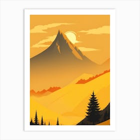 Misty Mountains Vertical Composition In Yellow Tone 16 Art Print