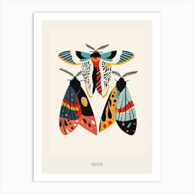 Colourful Insect Illustration Moth 55 Poster Art Print